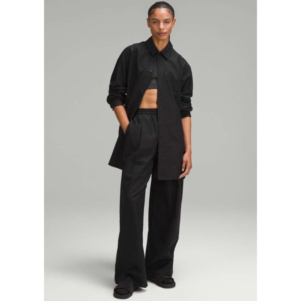 Lululemon Lab Black Leopard Cheetah Jacquard Oversized Shirt Jacket Button Up 8